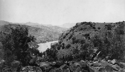 Local Men Standing on a Rocky Hillside by English Photographer